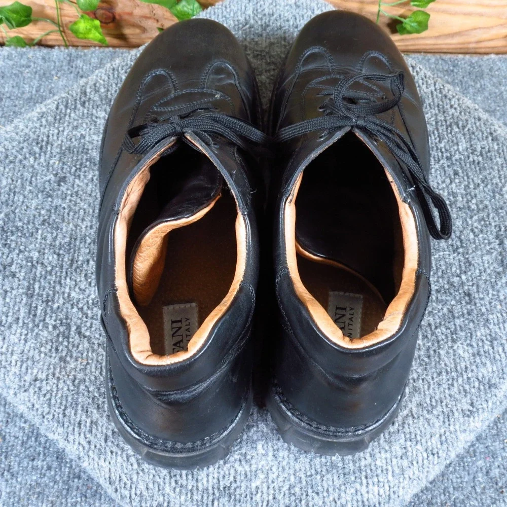 Alfani 2118 1 Mens Ankle Boots Sz 11.5 Walking Work Black Leather Made In Italy